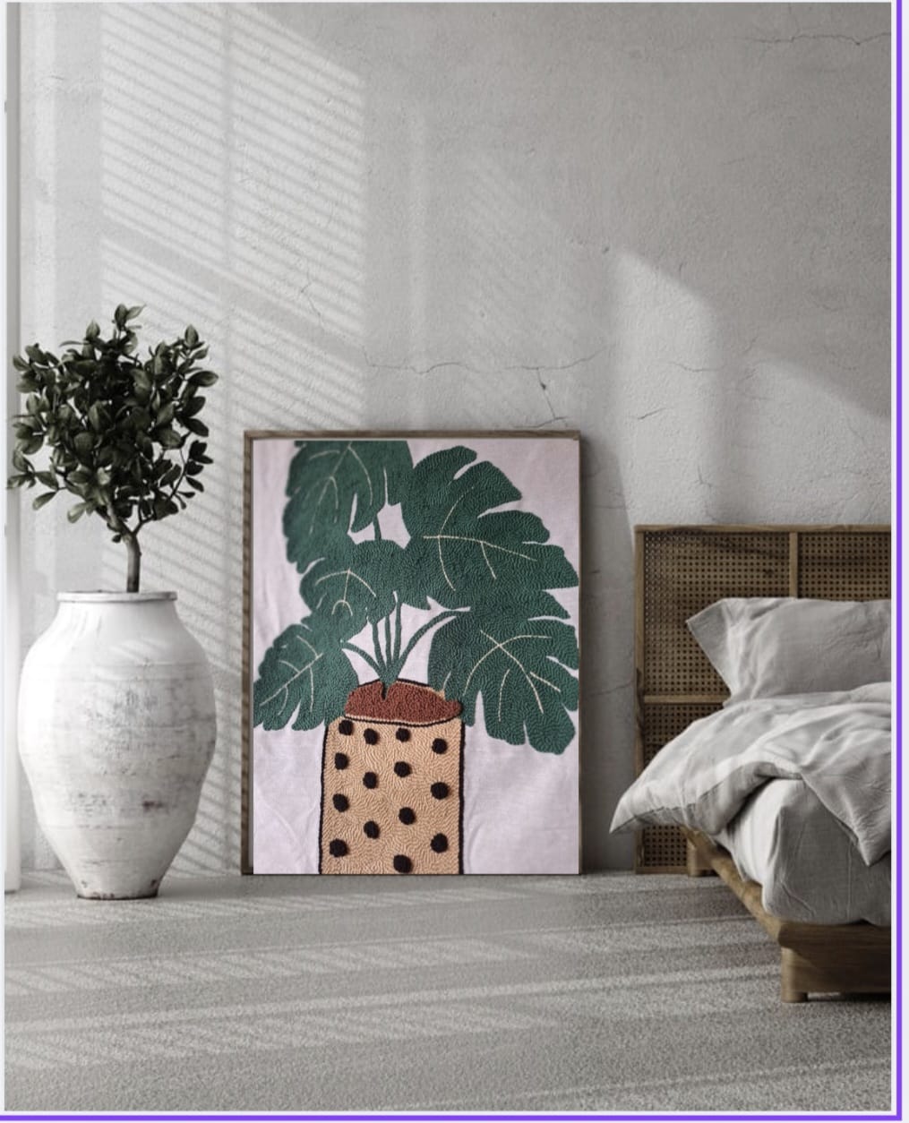 El yapımı çerçeveli punch tablo (Montera Bitkisi)