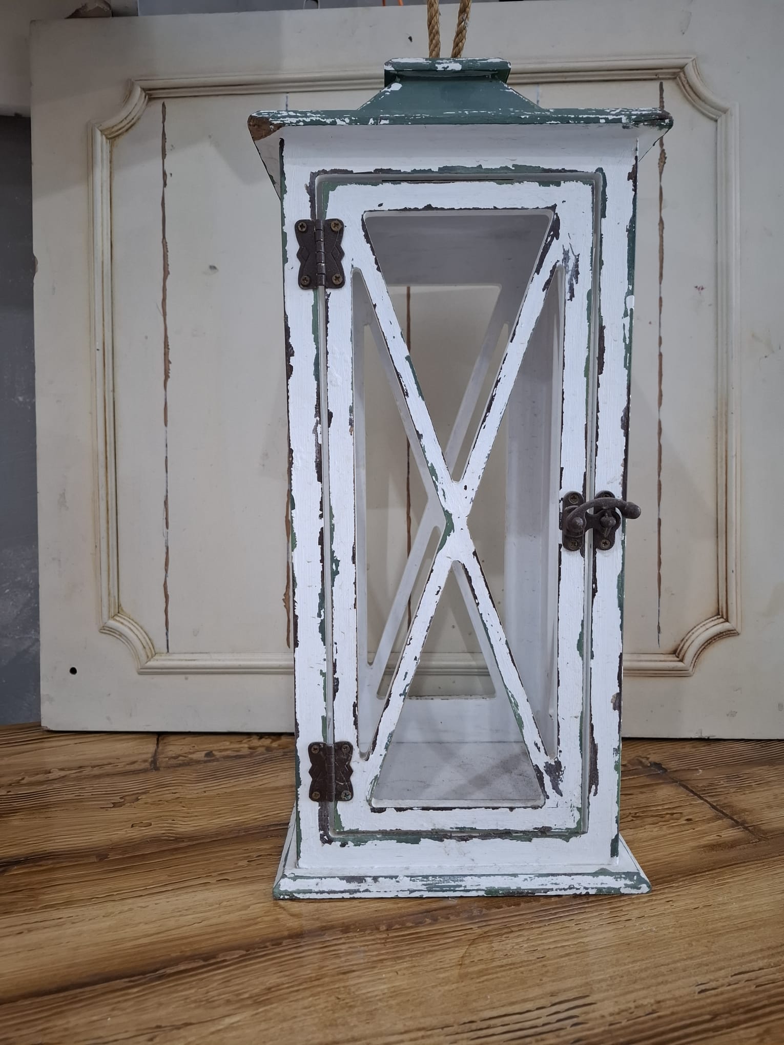 Ahşap Büyük Boy El Boyama Fener