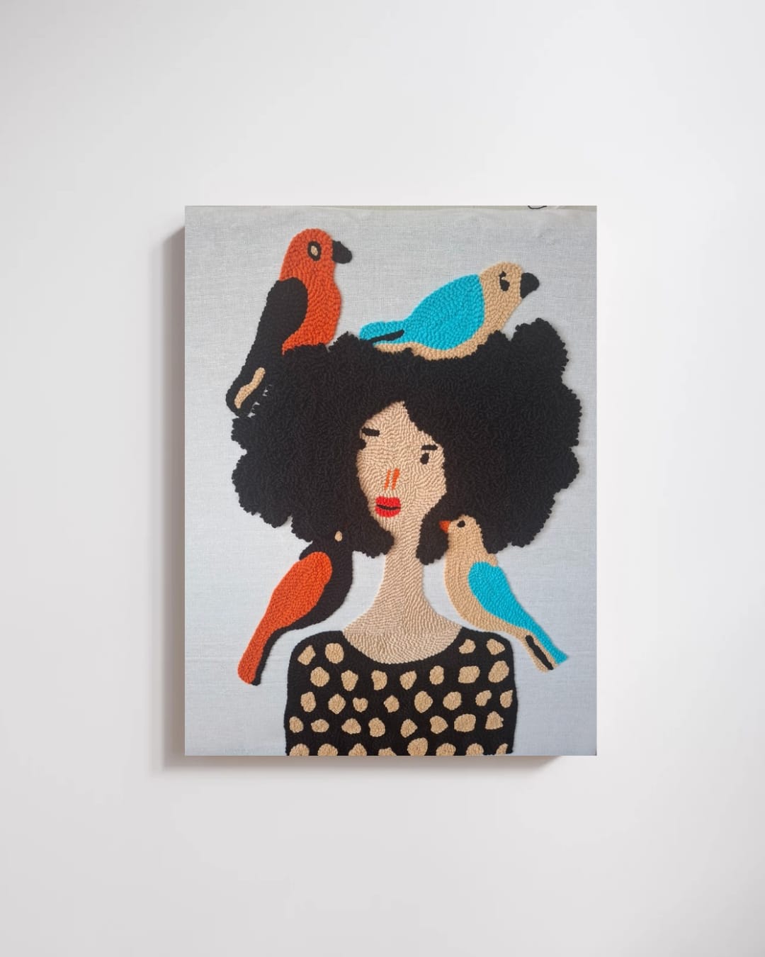 El Yapımı Punch Tablo ( Kuşlu Kadın)